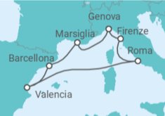 Itinerario della crociera Italia, Spagna Bevande Incluse - MSC Crociere