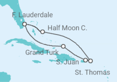 Itinerario della crociera Isole Vergini statunitensi, Portorico, Bahamas - Holland America Line