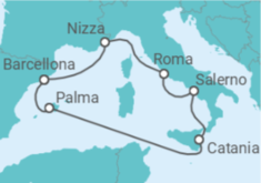 Itinerario della crociera Francia, Italia, Spagna - Virgin Voyages