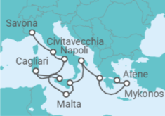 Itinerario della crociera Da Savona a Pireo (Atene) - Costa Crociere