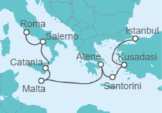 Itinerario della crociera Italia, Malta, Grecia, Turchia - NCL Norwegian Cruise Line