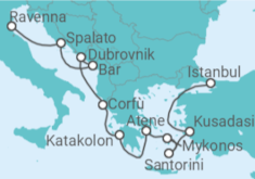 Itinerario della crociera Da Istanbul (Turchia) a Ravenna - NCL Norwegian Cruise Line