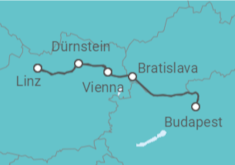 Itinerario della crociera El hechizo del Danubio - CroisiEurope