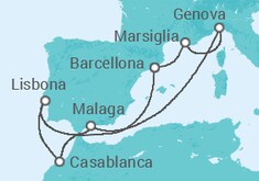 Itinerario della crociera Spagna, Francia, Italia, Marocco - MSC Crociere