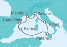 Itinerario della crociera Mediterraneo - Costa Crociere