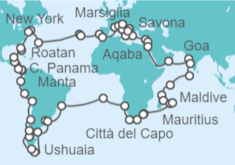 Itinerario della crociera Giro del Mondo Costa Crociere 2023 - Costa Crociere