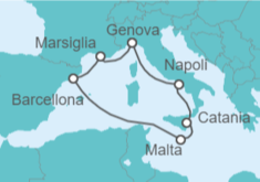 Itinerario della crociera Italia, Francia, Spagna, Malta - Costa Crociere