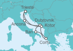 Itinerario della crociera Croazia, Italia, Grecia, Montenegro - MSC Crociere