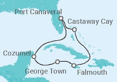 Itinerario della crociera Messico, Isole Cayman, Giamaica - Disney Cruise Line