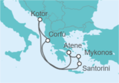 Itinerario della crociera Montenegro, Grecia - Holland America Line