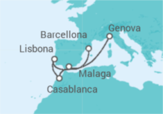 Itinerario della crociera Spagna, Marocco, Portogallo - MSC Crociere