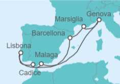 Itinerario della crociera Spagna, Portogallo, Francia - MSC Crociere