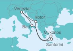 Itinerario della crociera Italia, Montenegro, Grecia - MSC Crociere