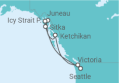 Itinerario della crociera Crociera in Alaska + Soggiorno a Seattle - NCL Norwegian Cruise Line