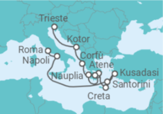 Itinerario della crociera Isole Greche da Civitavecchia a Trieste - Holland America Line