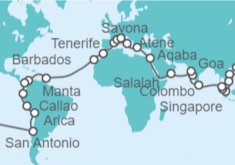 Itinerario della crociera Giro del Mondo Costa Crociere 2024 - Costa Crociere