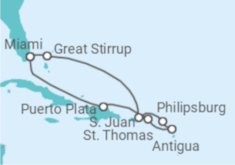 Itinerario della crociera Bahamas, Isole Vergini statunitensi, Sint Maarten, Portorico - NCL Norwegian Cruise Line