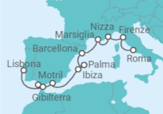 Itinerario della crociera Italia, Francia, Spagna, Gibilterra - NCL Norwegian Cruise Line