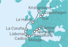 Itinerario della crociera Da Kiel (Germania) a Savona - Costa Crociere