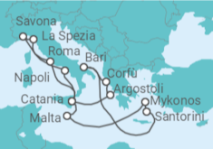 Itinerario della crociera Malta, Grecia, Italia - Costa Crociere