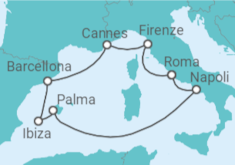 Itinerario della crociera Italia, Spagna, Francia - NCL Norwegian Cruise Line