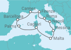 Itinerario della crociera Italia, Malta, Spagna, Francia - NCL Norwegian Cruise Line