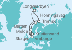 Itinerario della crociera Capo Nord e Oceano Artico - MSC Crociere