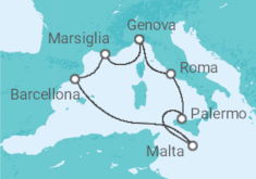 Itinerario della crociera Italia, Malta, Spagna, Francia - MSC Crociere