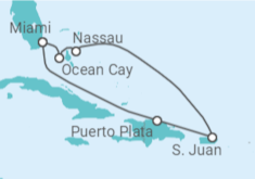 Itinerario della crociera Crociera Bahamas, Portorico + Soggiorno a Miami - MSC Crociere