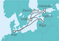 Itinerario della crociera Le capitali del Nord - Costa Crociere