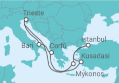 Itinerario della crociera Italia, Turchia, Grecia - MSC Crociere