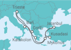 Itinerario della crociera Italia, Grecia, Turchia - MSC Crociere
