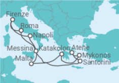 Itinerario della crociera Grecia, Malta, Italia - NCL Norwegian Cruise Line