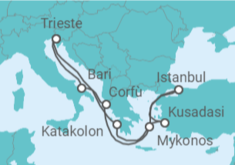Itinerario della crociera Grecia, Italia, Turchia - MSC Crociere