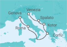 Itinerario della crociera Italia, Grecia, Montenegro, Croazia bevande incluse - MSC Crociere