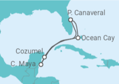 Itinerario della crociera Crociera in Messico + Hotel a Orlando (Bevande incluse) - MSC Crociere