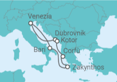 Itinerario della crociera Italia, Croazia, Montenegro, Grecia - MSC Crociere