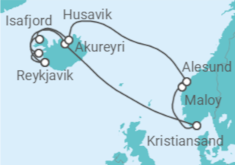 Itinerario della crociera Crociera in Islanda + Soggiorno a Reykjavik  - NCL Norwegian Cruise Line