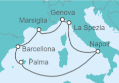 Itinerario della crociera Italia, Spagna, Francia - MSC Crociere
