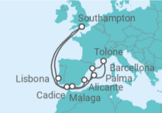 Itinerario della crociera Spagna, Francia, Portogallo, Regno Unito - MSC Crociere
