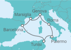 Itinerario della crociera Tunisia, Italia, Francia - MSC Crociere