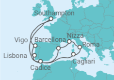 Itinerario della crociera Spagna, Italia, Francia, Portogallo - Royal Caribbean