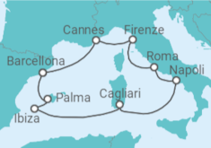 Itinerario della crociera Francia, Italia, Spagna - NCL Norwegian Cruise Line