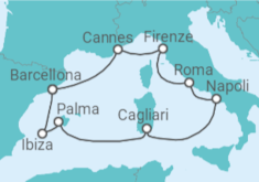 Itinerario della crociera Spagna, Italia, Francia - NCL Norwegian Cruise Line