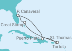 Itinerario della crociera Crociera Caraibi e Isole Vergini + Hotel a Orlando - NCL Norwegian Cruise Line