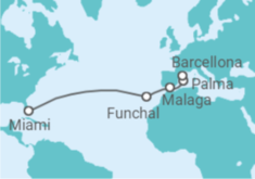 Itinerario della crociera Transatlantic Miami to Med - Virgin Voyages