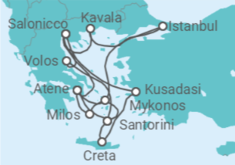 Itinerario della crociera Turchia, Grecia - Celestyal Cruises