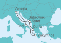 Itinerario della crociera Croazia, Montenegro, Grecia, Italia - MSC Crociere