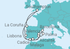 Itinerario della crociera Crociera in Spagna e Portogallo + Hotel a Londra - Bevande incluse - MSC Crociere