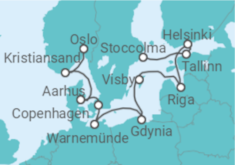 Itinerario della crociera Da Oslo a Stoccolma - NCL Norwegian Cruise Line